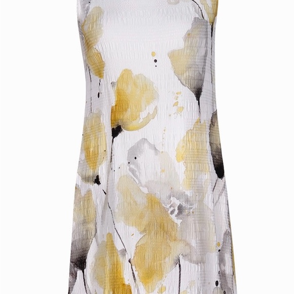 Dolcezza Sleeveless, Abstract Art Dress, Sz XXL, Cream/Grey/Mustard. - Picture 4 of 7